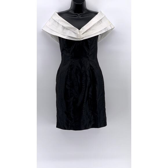 Unbranded Dresses & Skirts - UNBRANDED Women's Black-White Pleated Shoulder Dress SZ S